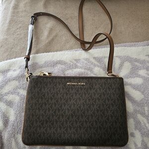 Michael Kors Dark Brown Monogram Crossbody